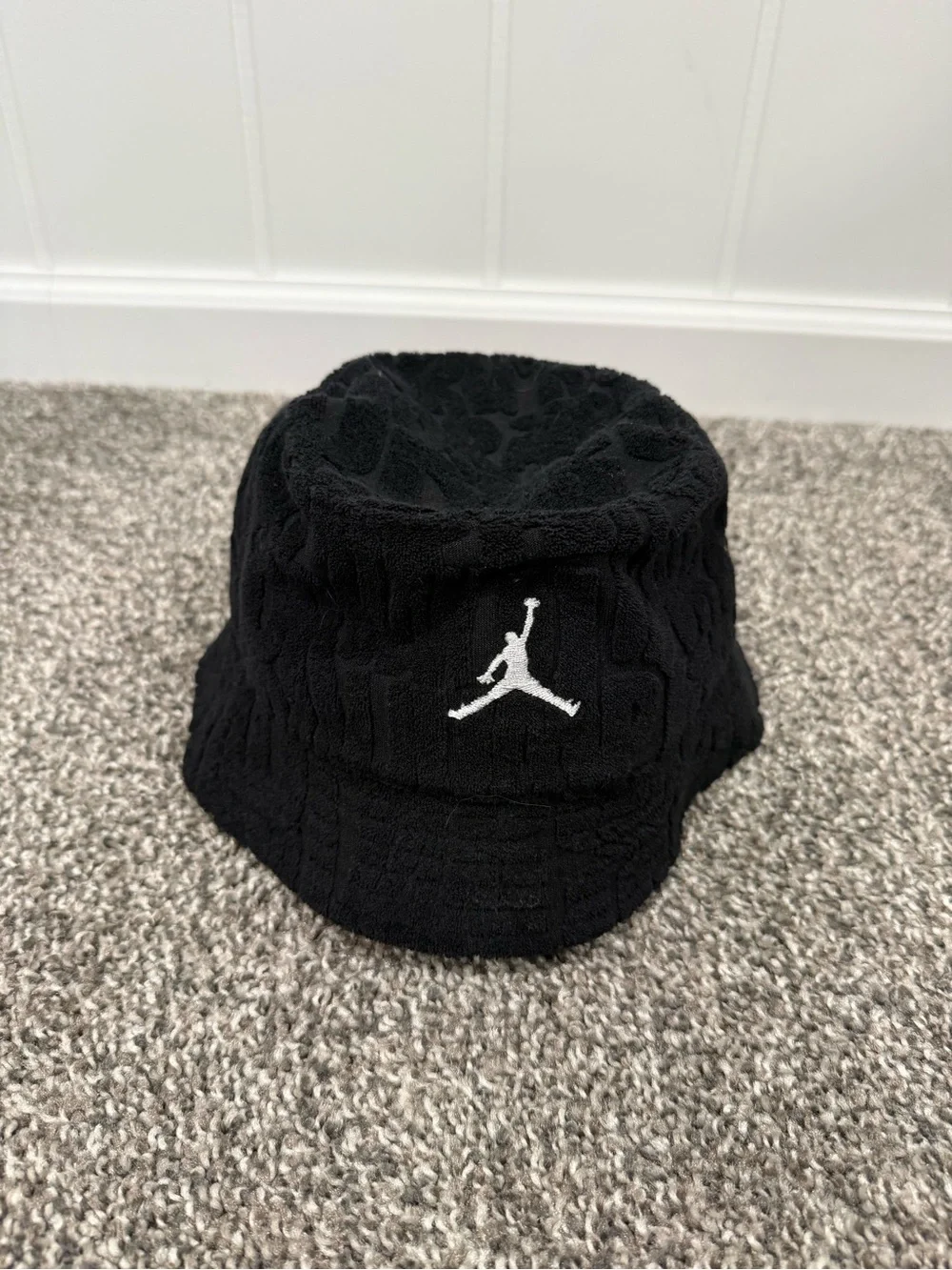 Jordan Black Terry Jumpman Bucket Hat for Kids